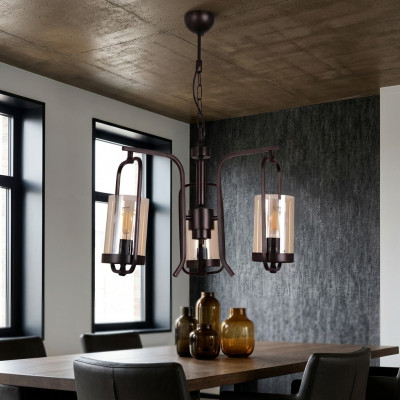 Zolder woonkamer plafondlamp kroonluchter glas slaapkamer zwart hanglamp