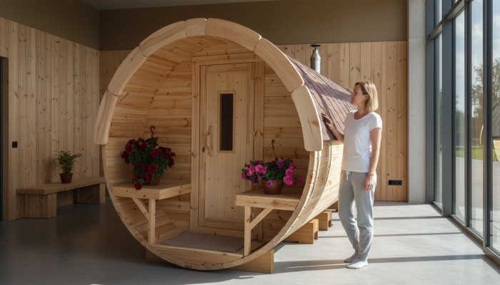 Sauna Saunavat Outdoor Tuinsauna 590 x Ø 2,27 m Saunavat Bouwpakket