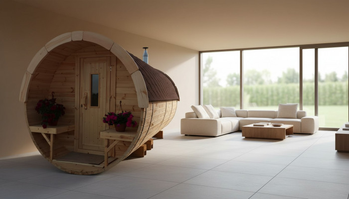 Sauna Saunavat Outdoor Tuinsauna 590 x Ø 2,27 m Saunavat Bouwpakket