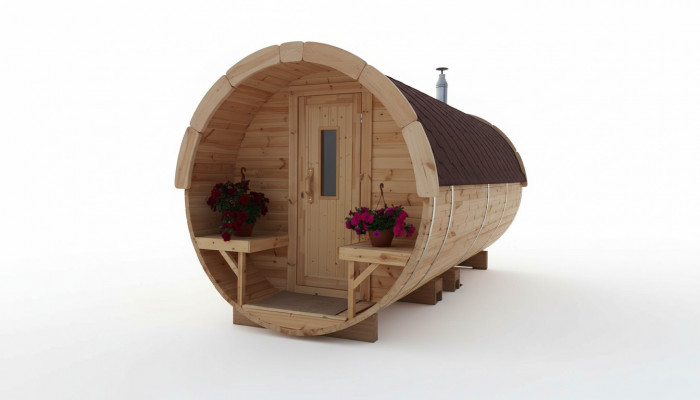 Sauna Saunavat Outdoor Tuinsauna 590 x Ø 2,27 m Saunavat Bouwpakket