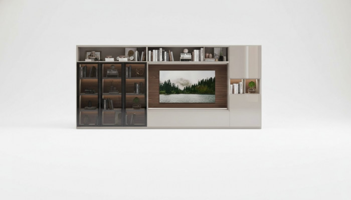 Grote woonkast glazen deuren woonkamer meubels Moderne woonwanden meubelkast
