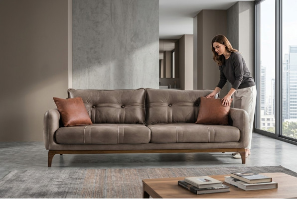 Sofa's banken driezitter ontwerper bank bankstel bruin meubilair wonen