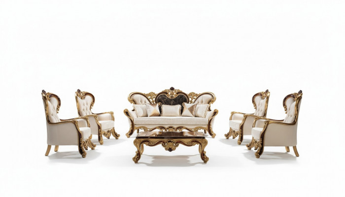Luxe bankstel Barok Rococo bankstel 3+3+1+1 salontafel