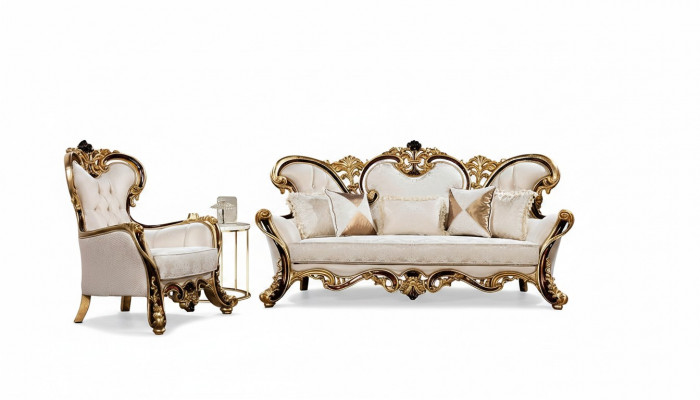 Koninklijke bankstel set 3+1 zits bank fauteuil Klassiek design Luxe woonkamer