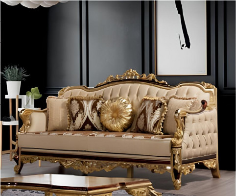 Klassiek bankstel salontafel fauteuil bank 5-delige Chesterfield meubel