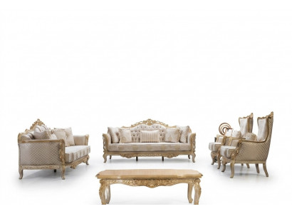 Chesterfield Barok bankstel Klassieke woonkamer meubels Compleet set 5-delig