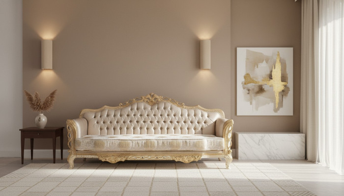 Bankstel 3-zits woonkamer bank klassiek design luxe bankstel textiel nieuw