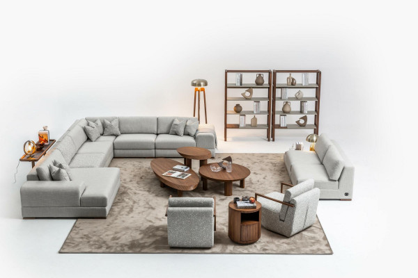 Fauteuil woonkamer meubels design modern gestoffeerd 1-zits relax grijs club.