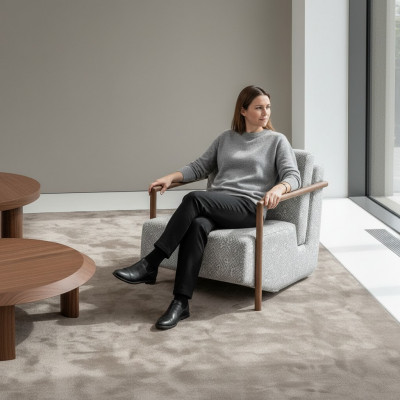 Stoel Grijs Woonkamer Meubels Design Modern Luxe Eenpersoons Club Relax