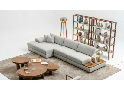 Bank Bank Bekleding Meubels Woonlandschap Grijs Hoekbank Zachte Banken