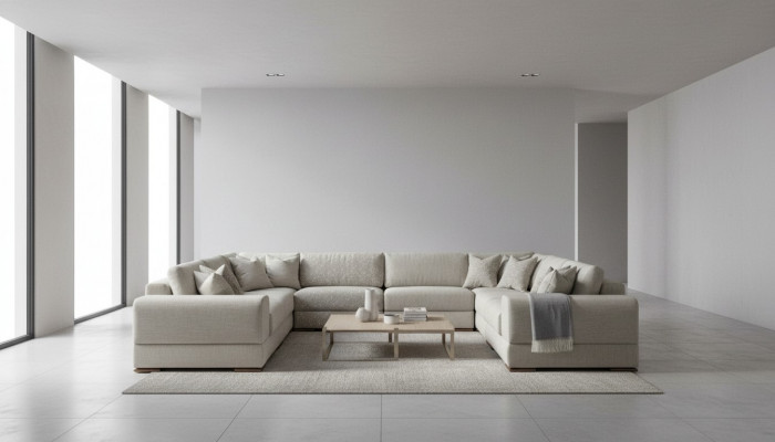 Bank U-vorm Modern Design Luxe Woonkamer Grote Grijze Hoekbank Nieuw