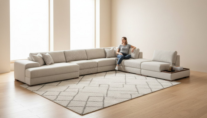 Bankstellen U-vorm Modern Design Meubels Luxe Woonkamer Grijs Nieuwe Hoekbank