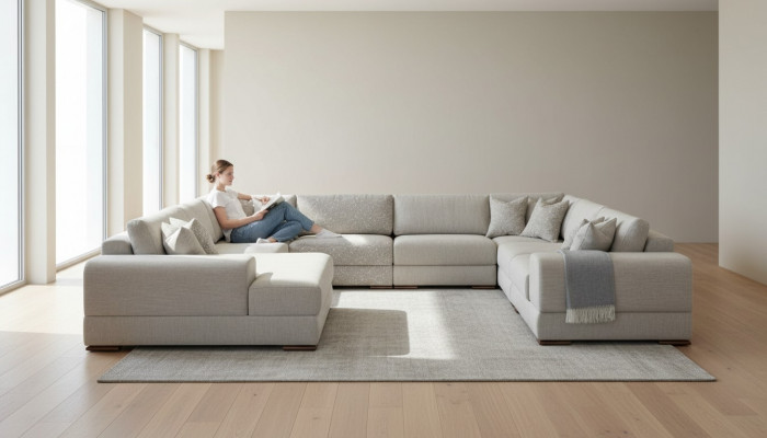 Bank Bank Ontwerp Luxe Woonkamer Hoekbank Meubels U-vorm Woonlandschap