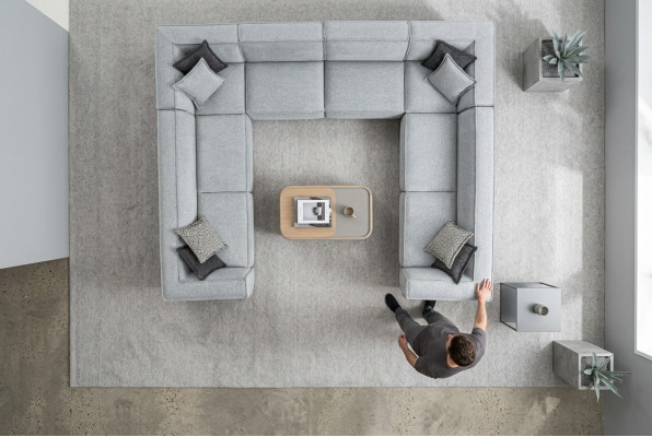 Woonkamer hoekbank U-vorm Luxe Modern Design Grijs Grote Bank Woonlandschap