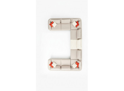 Hoekbank U-vorm Luxe Woonkamer Beige Gestoffeerde Bank Moderne Stijl Nieuw