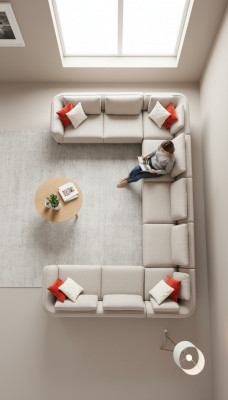Bank U- Vorm Woonkamer Hoekbank Beige Gestoffeerde Bank Modern Design