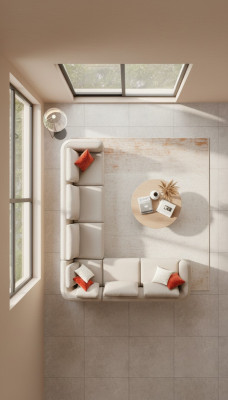 Hoekbank Bank L-vorm Design Modern Luxe Woonkamer Beige Bank