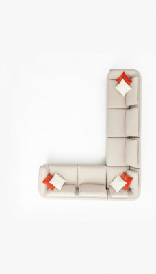Hoekbank Bank L-vorm Design Modern Luxe Woonkamer Beige Bank
