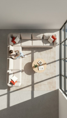 Hoekbank bank L-vorm Luxe woonkamer Beige gestoffeerde bank meubels 402x402cm