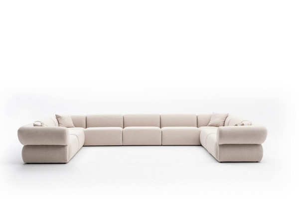 Hoekbank U-vorm Luxe Woonkamer Stijl Modern Stoffen Bank Textiel