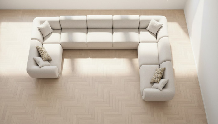 Bank U-vorm Woonkamer Luxe Woonlandschap Ontwerp Beklede Hoekbank Meubelen
