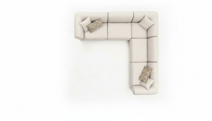 Hoekbank Beige Woonkamer Bank L-Vorm Modern Meubels Textiel