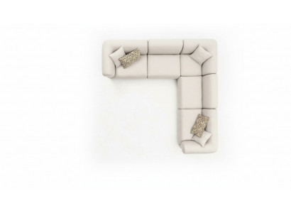 Hoekbank Beige Woonkamer Bank L-Vorm Modern Meubels Textiel