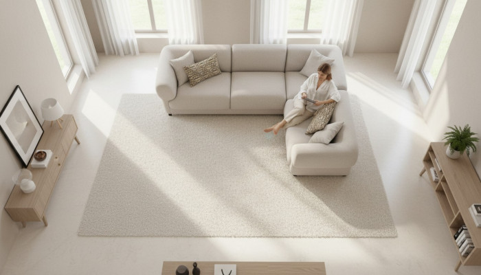 Bank L-vorm Beige Gestoffeerde bank Woonkamer Meubels Textiel Moderne Stijl
