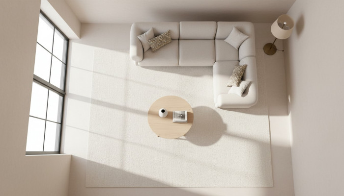 Bank L-vorm Beige Gestoffeerde bank Woonkamer Meubels Textiel Moderne Stijl