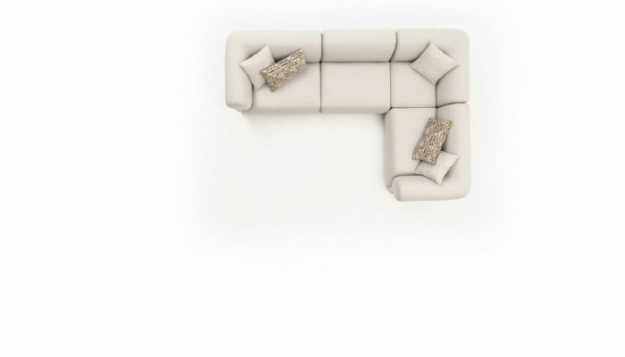 Bank L-vorm Beige Gestoffeerde bank Woonkamer Meubels Textiel Moderne Stijl