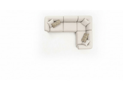 Bank L-vorm Beige Gestoffeerde bank Woonkamer Meubels Textiel Moderne Stijl