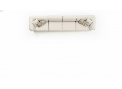 Grote aantrekkelijke 6-zits bank in eenvoudig ontwerp van premium materialen in beige.