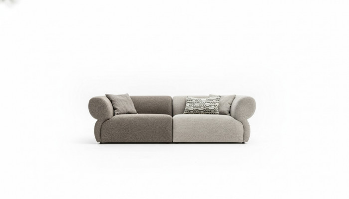 Bank Luxe 3-zits Grijs gestoffeerde bank Woonkamerbank Driepersoonsbank 250cm
