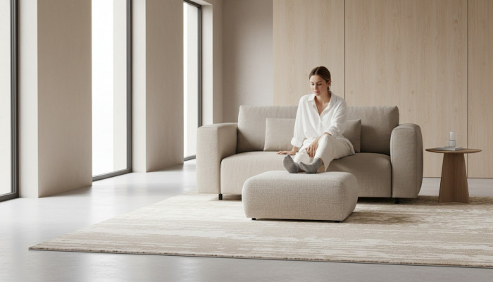 Poef Bekleding Zit Ontwerp Stijl Modern Luxe Woonkamer Bank Nieuw