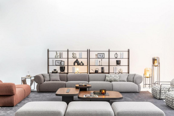 Bankstel van zes zitsbanken driezitter poef bankstellen moderne set