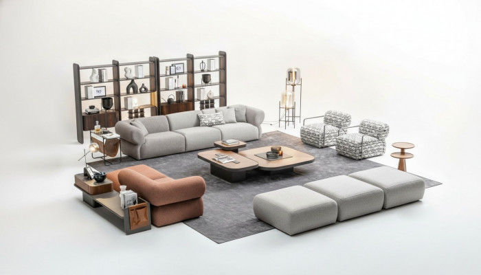 Grote woonkamerset vijfzitter driezitter fauteuil poef bankstel