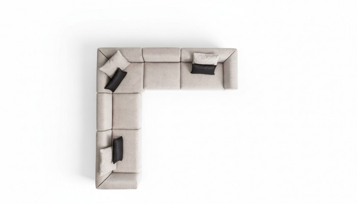 Taupe hoekbank hoekbankset Compacte hoekbank Textielmeubelen Zithoek Bank