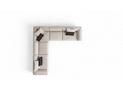 Taupe hoekbank hoekbankset Compacte hoekbank Textielmeubelen Zithoek Bank