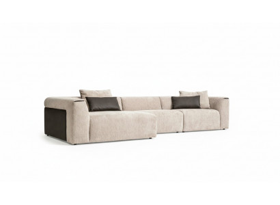 Moderne Beige Hoekwoonlandschap Luxe Hoekbank Gestoffeerde Bank Modern Nieuw