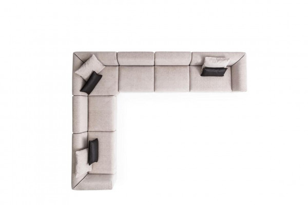 Moderne bankstel L-vorm bankstel met fauteuil Grijze hoekbank Stoffen bank