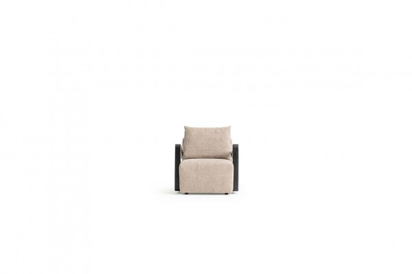 Moderne bankstel L-vorm bankstel met fauteuil Grijze hoekbank Stoffen bank