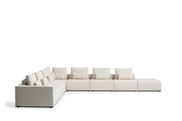 Hoekbank Bank L-vorm Bankstel Woonkamer Design Modern Textiel Meubels