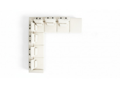 Witte woonlandschap woonkamer L-vorm bank stoffering designer meubelen stijl