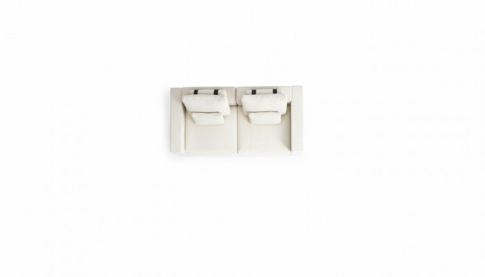 Witte gestoffeerde bank Moderne bank Driezits Textiel meubilair Houten frame Nieuw