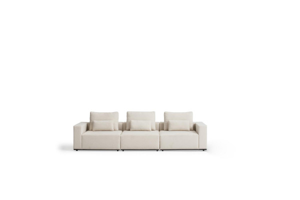 Witte vierzits luxe gestoffeerde vierzits textiel woonkamer meubilair ontwerp.