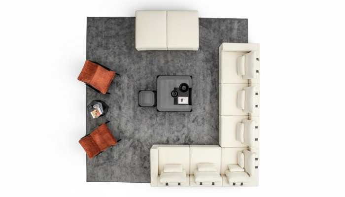 Sofagroep L-vormige designer gestoffeerde bank ontwerp fauteuil gestoffeerd meubilair hoekbank.