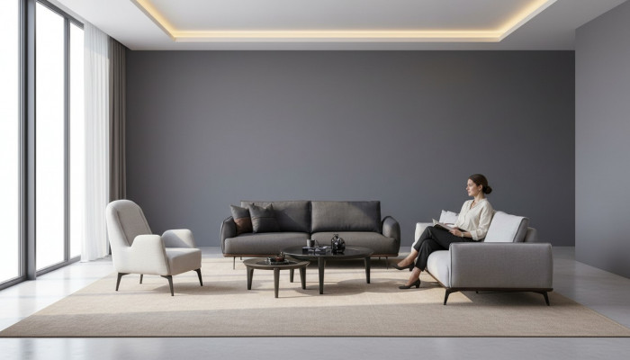 Bankstel Driezitter Fauteuil Set Design Modern Stoffen Bank