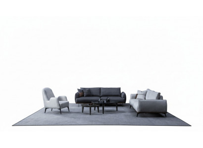 Bankstel Driezitter Fauteuil Set Design Modern Stoffen Bank