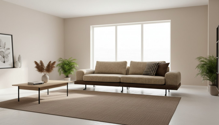 Beige bank Luxe driezitsbank Moderne stijl Woonkamer Bank Meubels