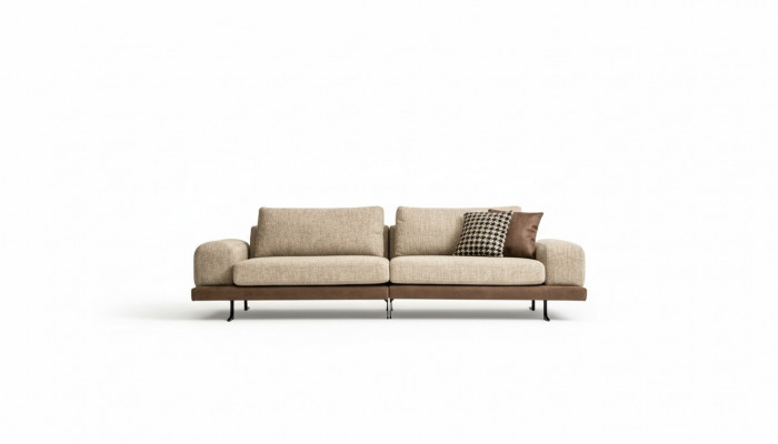 Beige bank Luxe driezitsbank Moderne stijl Woonkamer Bank Meubels